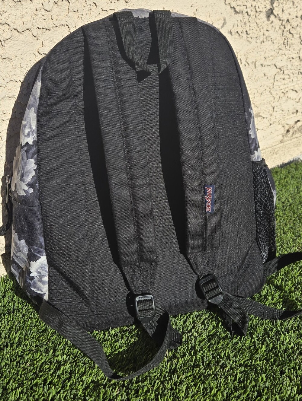 Jansport Black and Gray Floral Backpack - Picture 4 of 5